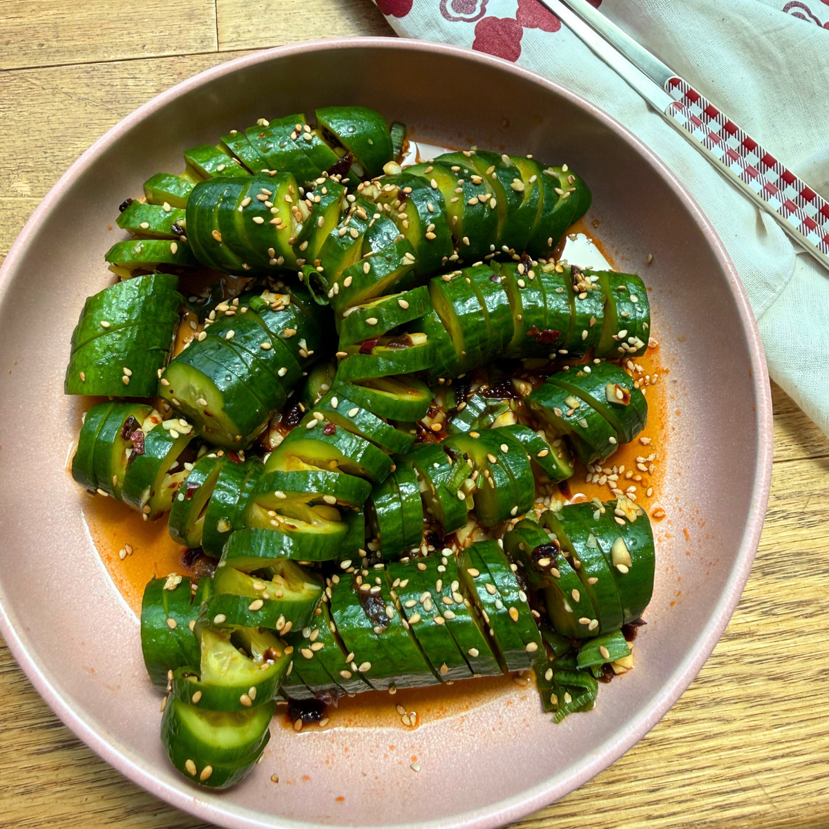 Viral Cucumber Accordion Salad